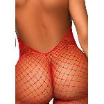 Еротичний сітчастий бодістокінг Leg Avenue Racer neck bodystocking Red - мініатюра 4