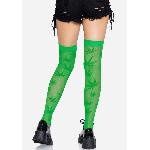 Панчохи з малюнком Leg Avenue 420 Net thigh highs Green - мініатюра 2
