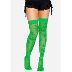 Панчохи з малюнком Leg Avenue 420 Net thigh highs Green - мініатюра 4