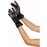 Короткі рукавички Leg Avenue Floral lace wristlength gloves Black - мініатюра 2