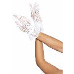 Короткі рукавички Leg Avenue Floral lace wristlength gloves White - мініатюра 3