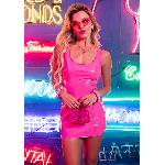 Вінілова мінісукня Leg Avenue Pink vinyl mini dress S, рожева - мініатюра 3