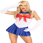 Еротичний костюм Сейлор Мун Leg Avenue Sexy Sailor XS, сукня, рукавички, бант - мініатюра 1