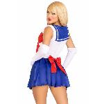 Еротичний костюм Сейлор Мун Leg Avenue Sexy Sailor L, сукня, рукавички, бант - мініатюра 2