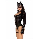 Еротичний костюм кішечки Leg Avenue Fierce Feline S, боді, пояс з підв’язкою, маска кішки - мініатюра 3