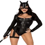 Еротичний костюм кішечки Leg Avenue Fierce Feline L, боді, пояс з підв’язкою, маска кішки - мініатюра 1