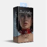 Нашийник для фіксації Feral Feelings - D-Rings Red Trasparent - мініатюра 2