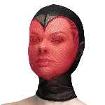Маска серце сітка із повністю закритим обличчям Feral Feelings - Hearts Mask Black/Red - мініатюра 1