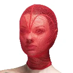 Маска серце сітка із повністю закритим обличчям Feral Feelings - Hearts Mask Red/Red - мініатюра 1