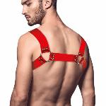 Чоловіча портупея на груди Feral Feelings - Bulldog Harness Red Trasparent - мініатюра 3