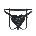 Трусики Серце для страпону Feral Feelings - Hearts Strap-on Belt Black - мініатюра 1