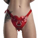 Трусики Серце для страпону Feral Feelings - Hearts Strap-on Belt Red Trasparent - мініатюра 4
