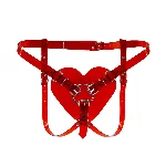 Трусики Серце для страпону Feral Feelings - Hearts Strap-on Belt Red Trasparent - мініатюра 1