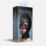 Маска серце сітка з відкритим ротом та очима Feral Feelings - Hearts Mask Black/Black - мініатюра 2
