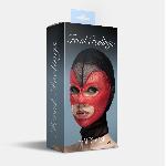 Маска серце сітка з відкритим ротом та очима Feral Feelings - Hearts Mask Black/Red - мініатюра 2