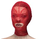 Маска серце сітка з відкритим ротом Feral Feelings - Hearts Mask Red/Red - мініатюра 1