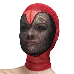 Маска серце сітка із повністю закритим обличчям Feral Feelings - Hearts Mask Red/Black - мініатюра 1