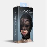 Маска серце сітка з відкритим ротом Feral Feelings - Hearts Mask Black/Black - мініатюра 2