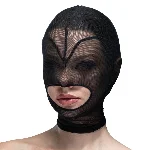 Маска серце сітка з відкритим ротом Feral Feelings - Hearts Mask Black/Black - мініатюра 1