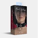 Нашийник для фіксації з натуральної шкіри Feral Feelings - D-Rings Black - мініатюра 2