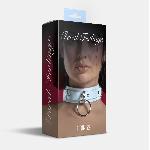Нашийник для фіксації з натуральної шкіри Feral Feelings - D-Rings White - мініатюра 2