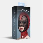 Маска серце сітка з відкритим ротом Feral Feelings - Hearts Mask Red/Black - мініатюра 2