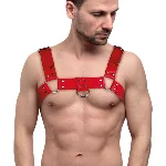 Чоловіча портупея на груди з натуральної шкіри Feral Feelings - Bulldog Harness Red - мініатюра 1