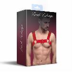 Чоловіча портупея на груди з натуральної шкіри Feral Feelings - Bulldog Harness Red - мініатюра 2