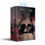 Ліф Серце з натуральної шкіри Feral Feelings - Hearts Bra Black - мініатюра 2