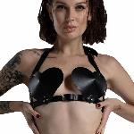 Ліф Серце з натуральної шкіри Feral Feelings - Hearts Bra Black - мініатюра 4