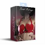 Ліф Серце з натуральної шкіри Feral Feelings - Hearts Bra Red - мініатюра 2