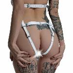 Трусики Серце для страпону з натуральної шкіри Feral Feelings - Hearts Strap-on Belt White - мініатюра 3