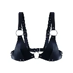Ліф з натуральної шкіри Feral Feelings - Bikini Top Black - мініатюра 1