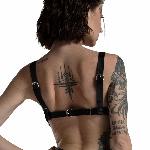 Ліф з натуральної шкіри Feral Feelings - Bikini Top Black - мініатюра 3