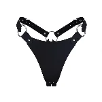 Трусики з натуральної шкіри Feral Feelings - String Bikini Black - мініатюра 1