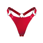Трусики з натуральної шкіри Feral Feelings - String Bikini Red - мініатюра 1