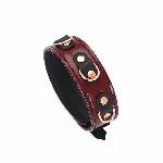 Шкіряний нашийник з повідцем Liebe Seele Wine Red Collar and Leash, 3 кільця для кріплення - мініатюра 9