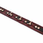 Шкіряний нашийник з повідцем Liebe Seele Wine Red Collar and Leash, 3 кільця для кріплення - мініатюра 4
