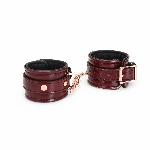 Шкіряні наручники Liebe Seele Wine Red Wrist Cuffs, знімний ланцюжок-кріплення - мініатюра 10