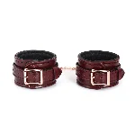 Шкіряні поножі Liebe Seele Wine Red Ankle Cuffs, знімний ланцюжок-кріплення - мініатюра 1