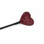 Шльопалка-сердечко Liebe Seele Wine Red Riding Crop with Heart-Shape Tip, натуральна шкіра - мініатюра 3