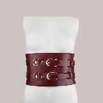 Шкіряний пояс для бондажу Liebe Seele Wine Red Waist Cuff, M Size - мініатюра 3