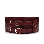 Шкіряний пояс для бондажу Liebe Seele Wine Red Waist Cuff, M Size - мініатюра 1