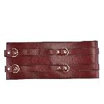 Шкіряний пояс для бондажу Liebe Seele Wine Red Waist Cuff, M Size - мініатюра 4