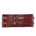 Шкіряний пояс для бондажу Liebe Seele Wine Red Waist Cuff, L Size - мініатюра 5