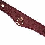Шкіряний нашийник з повідцем Liebe Seele Wine Red Curved Collar, замок-сердечко - мініатюра 4