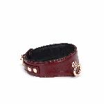 Шкіряний нашийник з повідцем Liebe Seele Wine Red Curved Collar, замок-сердечко - мініатюра 8