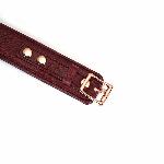 Шкіряний нашийник з повідцем Liebe Seele Wine Red Curved Collar, замок-сердечко - мініатюра 3