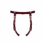 Шкіряні трусики для страпона Liebe Seele Wine Red Strap on Harness, універсальний розмір - мініатюра 7
