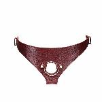 Шкіряні трусики для страпона Liebe Seele Wine Red Strap on Harness, універсальний розмір - мініатюра 9